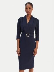 Rinascimento Sukienka koktajlowa CFC0126777003 Granatowy Slim Fit. Niebieskie sukienki Rinascimento, xl, bez wzorów, z syntetyku, wizytowe, bez kołnierzyka, bez ramiączek. Za 439.99 zł.