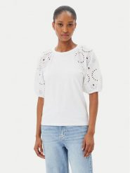 French Connection Bluzka 76YAS 10 Biały Regular Fit. Białe bluzki French Connection, l, bez wzorów, z bawełny, bez kołnierzyka, bez ramiączek. Za 229.99 zł.
