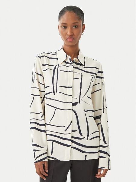 Tommy Hilfiger Koszula WW0WW49611 Beżowy jasny Regular Fit. Brązowe koszule TOMMY HILFIGER, bez wzorów, z satyny, bez kołnierzyka, bez ramiączek. Za 259.99 zł.