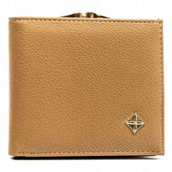 Portfel damski Milano Design PP-SF-1814-A-BL beżowy. Brązowe portfele MILANO DESIGN, bez wzorów. Za 26.59 zł.