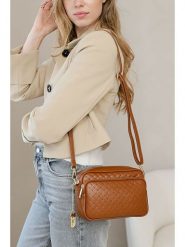 Anna Morellini Skórzana torebka "Colomba" w kolorze jasnobrązowym - 22 x 15 x 10 cm rozmiar: onesize. Brązowe torby na ramię Anna Morellini, bez wzorów, z materiału, na ramię, pikowane, bez dodatków. Za 217.99 zł.