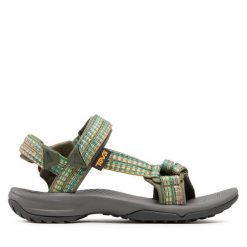 Sandały Teva. Zielone sandały Teva, bez wzorów, sportowe, bez obcasa, bez zapięcia. Za 419.99 zł.