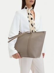 GINO ROSSI Torebka C-LDA9518 Beżowy ciemny. Brązowe shopper Gino Rossi, bez wzorów, ze skóry, bez dodatków. Za 199.99 zł.