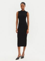 MICHAEL Michael Kors Sukienka dzianinowa MR582UN33D Czarny Slim Fit. Czarne sukienki MICHAEL Michael Kors, l, bez wzorów, z dzianiny, bez kołnierzyka, bez ramiączek. Za 499.99 zł.