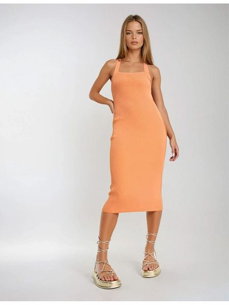 Monki Sukienka w kolorze pomarańczowym rozmiar: S. Pomarańczowe sukienki Monki, s, bez wzorów, bez kołnierzyka, bez ramiączek, midi. Za 69.99 zł.