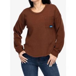 Bluza bawełniana damska Kavu Penshaw. Czerwone bluzy KAVU, m, bez wzorów, z bawełny, bez kaptura. Za 230.99 zł.