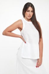 Top damski lniany Sia ECOALF. Topy Ecoalf, l, bez wzorów, ze lnu, bez kołnierzyka, bez ramiączek. Za 349.00 zł.