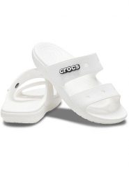 Crocs Klapki "Classic" w kolorze białym rozmiar: 37/38. Białe klapki Crocs, bez wzorów, z otwartym noskiem, bez obcasa. Za 96.95 zł.