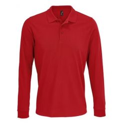 Koszulka Polo Z Długim Rękawem Dla Dorosłych Unisex Polycotton. Czerwone bluzki SOL'S, s, bez wzorów, casualowe, bez kołnierzyka, bez ramiączek. Za 98.99 zł.