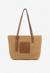 Ciemnobeżowa Szydełkowa Torebka Shopperka z Bawełny Savonique. Brązowe shopper Born2be, bez wzorów, z bawełny, bez dodatków. Za 84.99 zł.