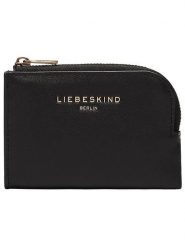 LIEBESKIND BERLIN Skórzany portfel "Lena" w kolorze czarnym - 11,5 x 8 x 1 cm rozmiar: onesize. Czarne portfele Liebeskind Berlin, bez wzorów, ze lnu. Za 132.05 zł.
