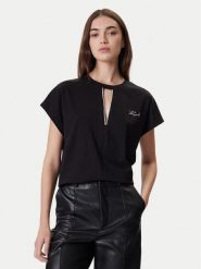 KARL LAGERFELD Bluzka A4W17046 Czarny Relaxed Fit. Czarne bluzki KARL LAGERFELD, s, bez wzorów, z bawełny, bez kołnierzyka, bez ramiączek. Za 349.99 zł.