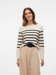 Vero Moda Sweter w kolorze beżowo-czarnym rozmiar: L. Czarne swetry Vero Moda, l, bez wzorów, bez ramiączek. Za 88.02 zł.