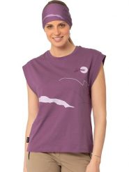 LaMunt Top funkcyjny "Erika" w kolorze fioletowym rozmiar: 36. Różowe topy LaMunt, bez wzorów, z materiału, bez kołnierzyka, bez ramiączek. Za 130.99 zł.