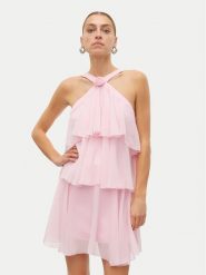 Vero Moda Sukienka koktajlowa Felicia 10329767 Różowy Regular Fit. Czerwone sukienki Vero Moda, m, bez wzorów, z syntetyku, wizytowe, bez kołnierzyka, bez ramiączek. Za 159.99 zł.