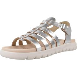 Sandały GEOX J S. SOLEIMA G.B - METAL.LEA Srebrny. Szare sandały Geox, bez wzorów, z syntetyku, sportowe, bez obcasa, bez zapięcia. Za 244.95 zł.