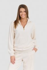 JUICY COUTURE Damska beżowa bluza Pete Pullover Gold, Rozmiar XS. Brązowe bluzy sportowe Juicy Couture, uniwersalny, bez wzorów, z bawełny, bez kaptura. W wyprzedaży za 259.99 zł.