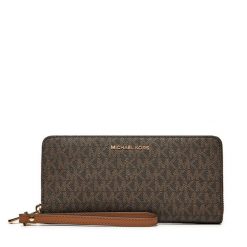 Duży Portfel Damski MICHAEL Michael Kors. Brązowe portfele MICHAEL Michael Kors, bez wzorów. Za 799.99 zł.