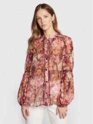 Guess Bluzka Josette W3RH56 WDW52 Różowy Regular Fit. Czerwone bluzki Guess, s, z aplikacjami, z syntetyku, bez kołnierzyka, bez ramiączek. Za 299.99 zł.