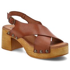 Brązowe Sandały Hee Eleganckie Obuwie Damskie Na Obcasie. Brązowe sandały Hee, bez wzorów, z jeansu, boho, bez obcasa, na obcasie, bez zapięcia. Za 319.00 zł.