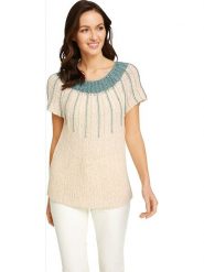 Heine Sweter w kolorze beżowym rozmiar: 34. Brązowe swetry Heine, bez wzorów, ze splotem, bez ramiączek. Za 85.95 zł.