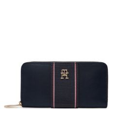 Duży Portfel Damski Tommy Hilfiger. Niebieskie portfele TOMMY HILFIGER, bez wzorów. Za 199.99 zł.
