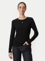 Calvin Klein Jeans Bluzka LV047H259G Czarny Regular Fit. Czarne bluzki Calvin Klein Jeans, xl, bez wzorów, z bawełny, bez kołnierzyka, bez ramiączek. Za 289.99 zł.