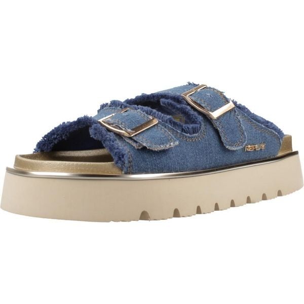 Sandały REPLAY MUDDY Niebieski. Niebieskie sandały Replay, bez wzorów, z tkaniny, sportowe, bez obcasa, bez zapięcia. Za 403.99 zł.