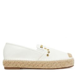 Espadryle DeeZee. Białe espadryle DeeZee, bez wzorów, bez obcasa, bez zapięcia. Za 99.99 zł.