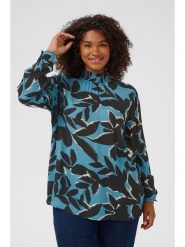 KAFFE curve Bluzka w kolorze niebiesko-czarnym rozmiar: 52. Niebieskie bluzki KAFFE curve, bez wzorów, z wiskozy, bez kołnierzyka, bez ramiączek. Za 78.99 zł.