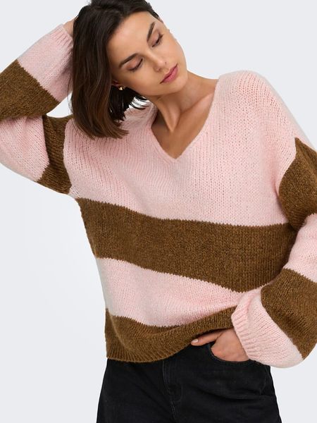 JDY Sweter w kolorze jasnobrązowo-jasnoróżowym rozmiar: S. Różowe swetry JDY, s, bez wzorów, bez ramiączek. Za 129.95 zł.