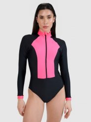 4F Kostium kąpielowy z długim rękawem damski - różowy M. Czerwone szorty 4f, bez wzorów, z elastanu, sportowe. Za 179.99 zł.