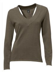 Heine Sweter w kolorze khaki rozmiar: 36. Brązowe swetry Heine, bez wzorów, z bawełny, bez ramiączek. Za 83.62 zł.