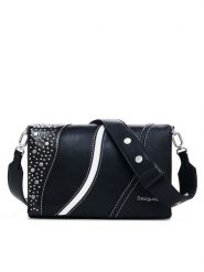 Desigual Torebka 25SAXPAK Czarny. Czarne torebki klasyczne Desigual, bez wzorów, ze skóry, bez dodatków. Za 179.99 zł.