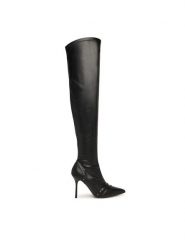 KARL LAGERFELD Muszkieterki KL30987 Czarny. Czarne kozaki KARL LAGERFELD, ze skóry, bez obcasa, na szpilce, bez zapięcia. Za 1,219.00 zł.