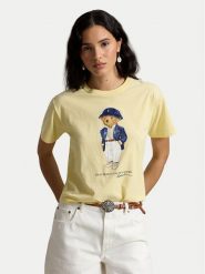 Polo Ralph Lauren T-Shirt 211B17792001 Żółty jasny Regular Fit. Żółte koszulki polo Polo Ralph Lauren, m, bez wzorów, z bawełny, bez kołnierzyka, bez ramiączek. Za 719.99 zł.