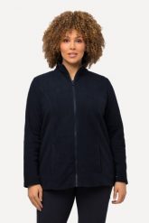 Damskie Bluza polarowa system modułowy do wpinania z recyklingu. Niebieskie bluzy Ulla Popken, plus size, bez wzorów, z materiału, bez kaptura. Za 199.99 zł.