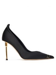 Elisabetta Franchi Szpilki SA-12L-56E2- V640 Czarny. Czarne szpilki Elisabetta Franchi, bez wzorów, z materiału, bez obcasa, na szpilce, bez zapięcia. Za 2,779.00 zł.