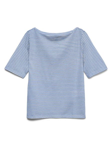 Vero Moda Koszulka w kolorze błękitno-białym rozmiar: S. Niebieskie bluzki Vero Moda, s, bez wzorów, bez kołnierzyka, bez ramiączek. Za 55.95 zł.