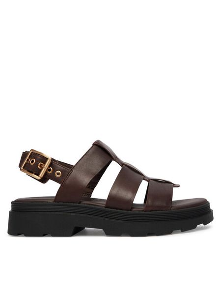 Clarks Sandały Orinoco3 Strap 26186095 Brązowy. Brązowe sandały Clarks, bez wzorów, ze skóry, bez obcasa, na płaskiej podeszwie, bez zapięcia. Za 258.99 zł.