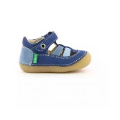 Sandały KICKERS SUSHY Niebieski. Niebieskie sandały Kickers, bez wzorów, ze skóry, bez obcasa, bez zapięcia. Za 233.35 zł.