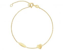 Bransoletka z żółtego złota z diamentem - serce - 0,003 ct - próba 585. Żółte bransoletki Apart, z diamentem, złote. Za 1,459.00 zł.