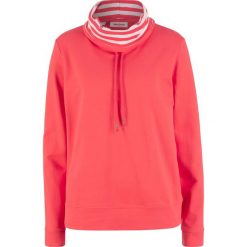 Bluza dresowa z długim rękawem bonprix koralowy. Czerwone bluzy bonprix, bez wzorów, bez kaptura. Za 49.99 zł.
