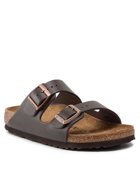 Birkenstock Klapki Arizona Bs 0051103 Brązowy. Brązowe klapki Birkenstock, bez wzorów, ze skóry, bez obcasa. Za 499.99 zł.