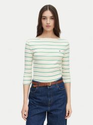 Tommy Hilfiger Bluzka New Cody WW0WW40589 Kremowy Slim Fit. Białe bluzki TOMMY HILFIGER, s, bez wzorów, z bawełny, bez kołnierzyka, bez ramiączek. Za 249.99 zł.
