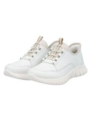 Rieker Skórzane sneakersy w kolorze białym rozmiar: 36. Białe trampki Rieker, bez wzorów, z materiału, bez zapięcia. Za 114.44 zł.