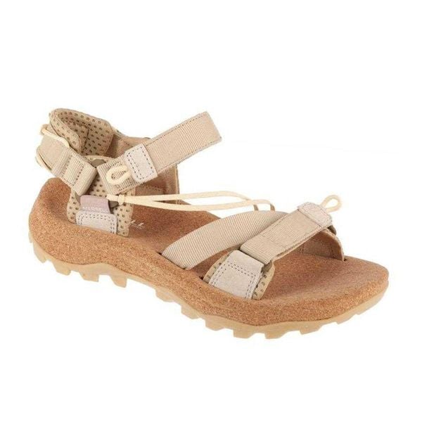 Sandały Damskie Speed Fusion Web Rmx. Brązowe sandały Merrell, bez wzorów, z gumy, z otwartym noskiem, bez obcasa, bez zapięcia. Za 517.99 zł.
