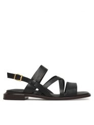 Clarks Sandały Ariany Strap 26185800 Czarny. Czarne sandały Clarks, bez wzorów, ze skóry, bez obcasa, na płaskiej podeszwie, bez zapięcia. Za 389.99 zł.