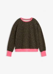 Bluza z mieszanki bawełny. Zielone bluzy bonprix, bez wzorów, z bawełny, bez kaptura. Za 109.99 zł.