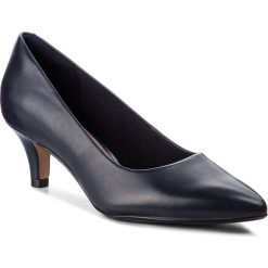 Półbuty CLARKS - Linvale Jerica 261372114 Navy Leather. Niebieskie czółenka Clarks, bez wzorów, z materiału, bez obcasa, na obcasie, bez zapięcia. Za 329.00 zł.